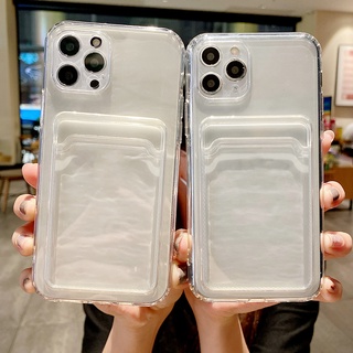 Ốp Điện Thoại Trong Suốt Có Ngăn Đựng Thẻ Cho iPhone 13 Pro Max 14 13 11 12 Pro 12 13 Mini XS Max X XS XR 6 7 8 Plus SE 2020 Giá Đỡ