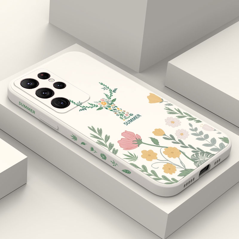 Ôp Điện Thoại Họa Tiết Lá Cây Sáng Tạo Cho samsung galaxy s23 s22 fe ultra plus Ốp