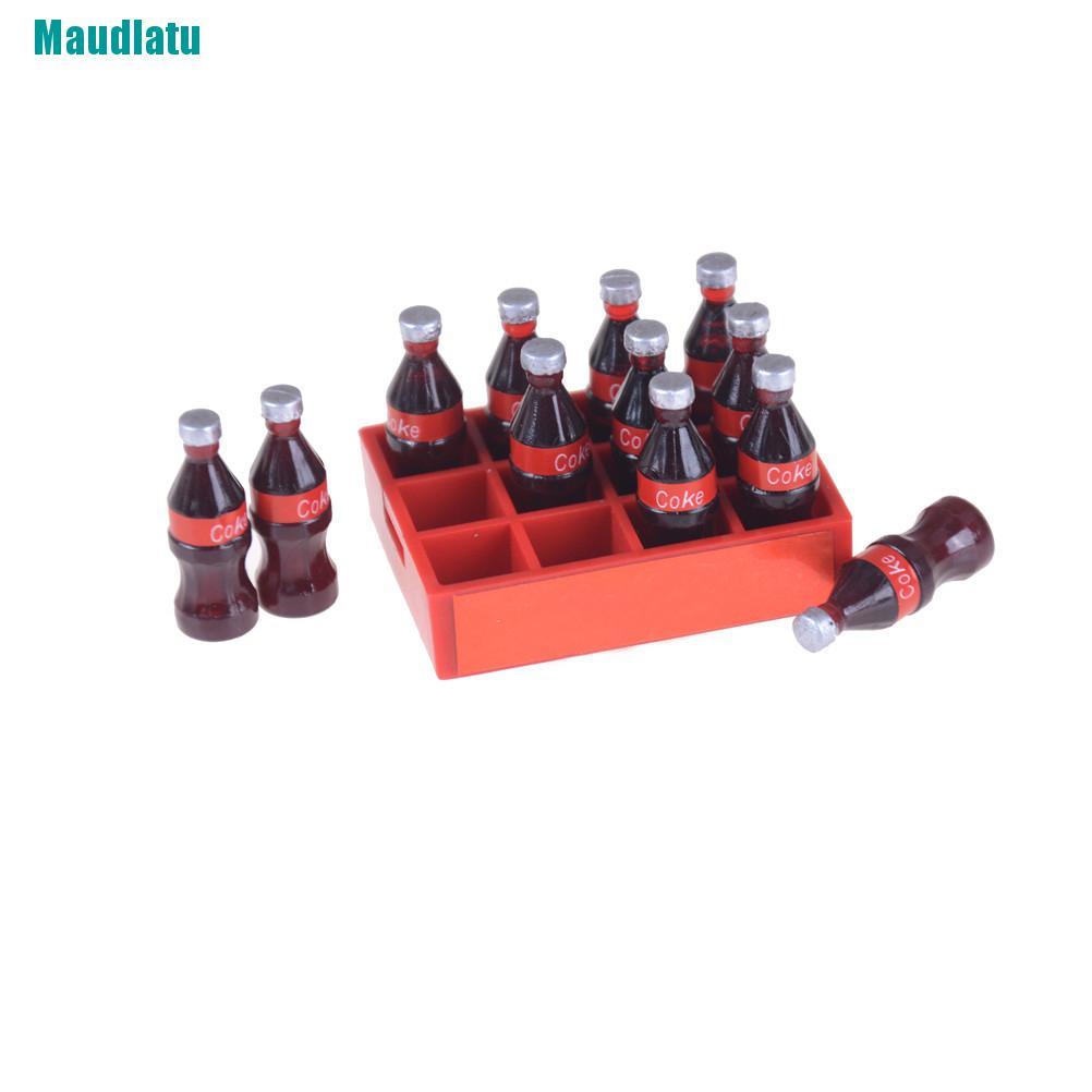 Maudlatu❀13pcs/set 1:12 Mini Coke Tray Model Toys Dollhouse Miniature Toy Doll drink toy