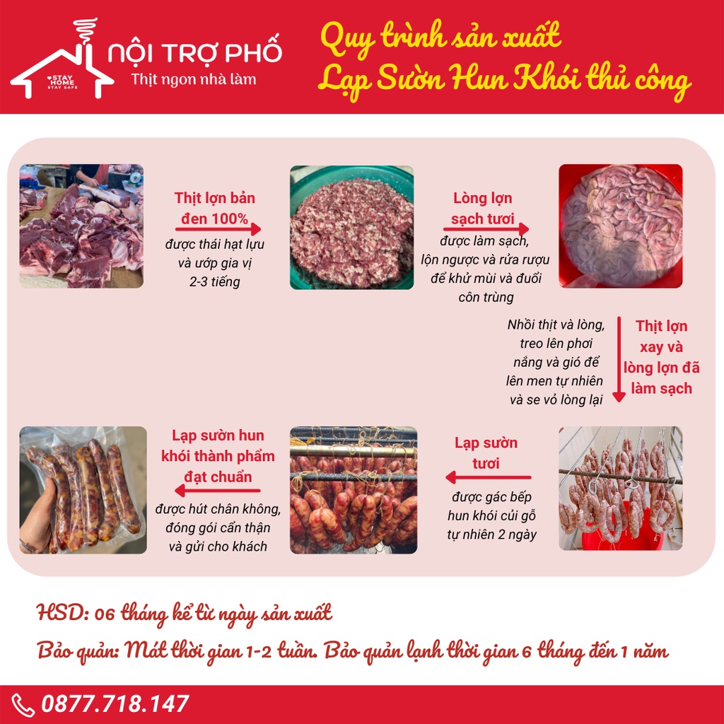Lạp xưởng hun khói Nội Trợ Phố | Đặc sản Lạp sườn gác bếp Tây Bắc | thơm ngon chuẩn vị 5⭐(500g) | Tặng CHẲM CHÉO ĐỈNH | BigBuy360 - bigbuy360.vn