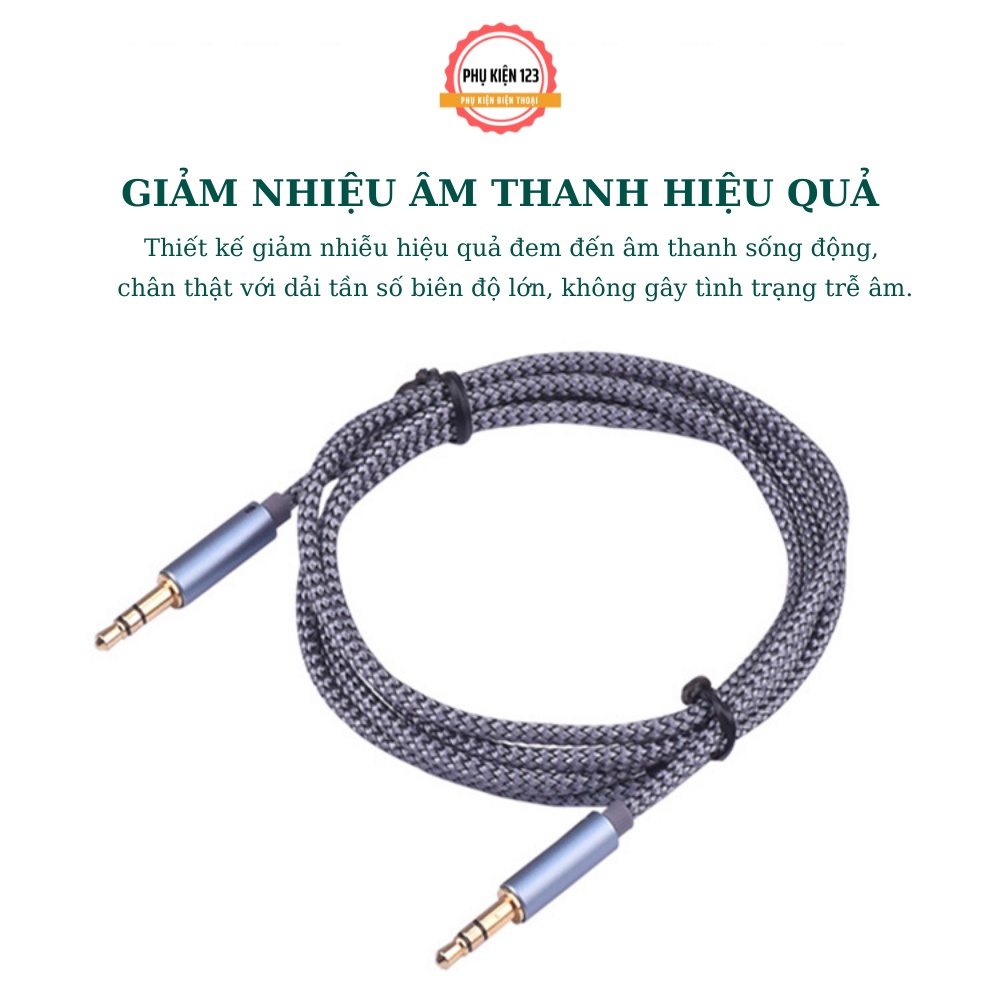 Dây AUX kết nối loa 2 đầu 3.5mm Jack dành cho audio kết nối âm thanh laptop điện thoại  amply chân tròn 3 5 mm