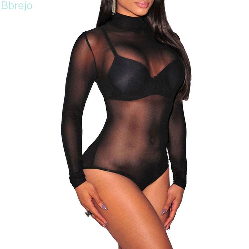 Bodysuit Xuyên Thấu Dài Tay Gợi Cảm Cho Nữ