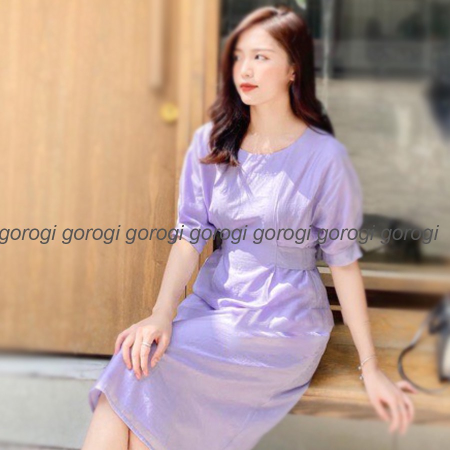 Váy nữ xòe công sở cổ tròn xinh hai lớp đầm nữ xòe dự tiệc thiết kế kiểu chữ A đi chơi GOROGI