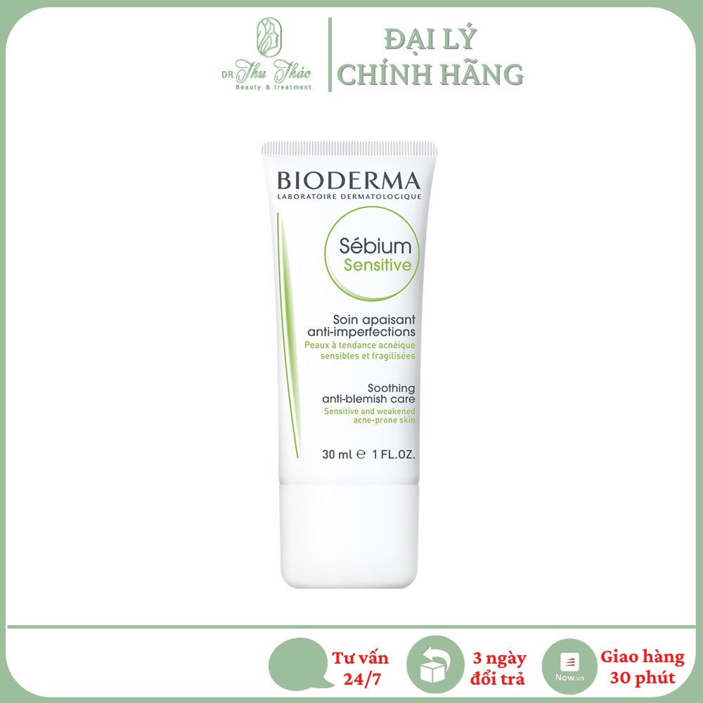 Kem dưỡng Bioderma Sebium Sensitive kiềm dầu, giảm mụn cho nhạy cảm