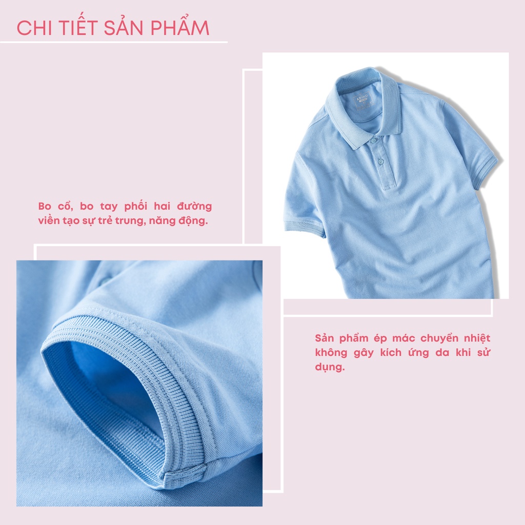 Áo polo nữ ADINO màu xanh nhạt phối viền chìm vải cotton co giãn dáng công sở slimfit trẻ trung APN03