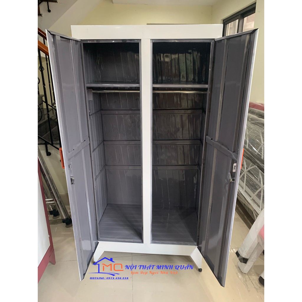 Tủ tôn treo quần áo 2 cửa nhiều màu, 2 khoang treo đồ rộng dãi cao 157cm rộng 77cm Nội Thất Minh Quân