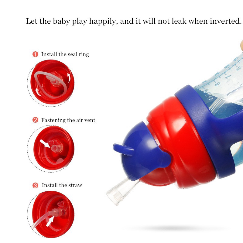 Cốc tập uống nước có dây đeo chống tràn cho bé