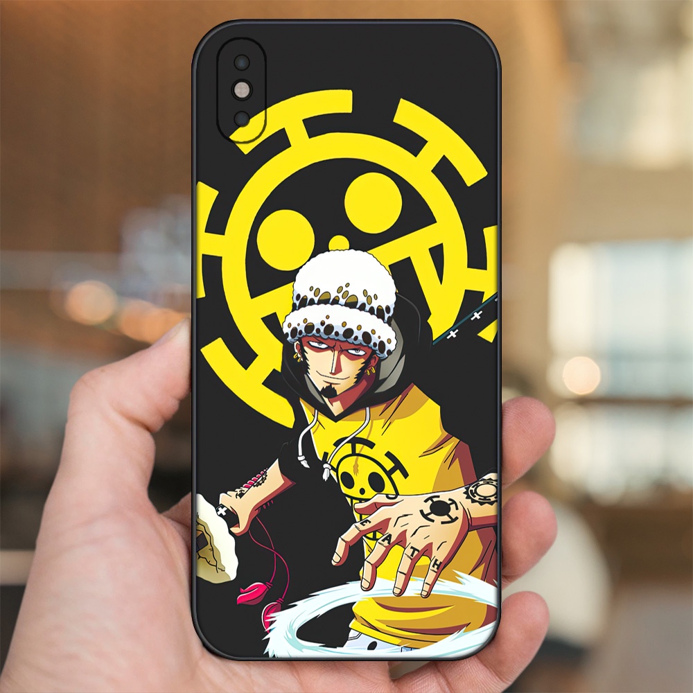 Ốp lưng iPhone Xs Max dẻo đen cạnh vuông in hình Law One Piece