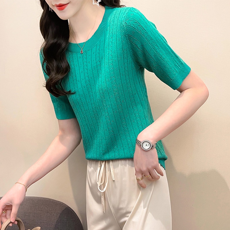 NRVP Áo Cardigan Dệt Kim Tay Ngắn Dáng Rộng Phong Cách Hàn Quốc