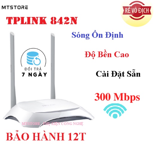 [ BH 6 Tháng ] Bộ Phát Wifi TP-Link 842N 2 râu chuẩn tốc độ 300 Mbps Giá Rẻ Sóng Khỏe