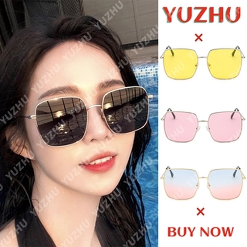 Kính râm gọng vuông đa giác bằng kim loại phong cách vintage