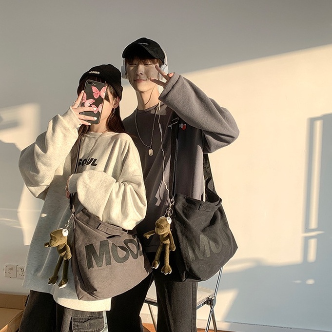 Túi Đeo Chéo Canvas Cỡ Lớn Thời Trang Hàn Quốc Học Sinh Sinh Viên Đi Học , Đi Chơi Túi đeo vai TTF110