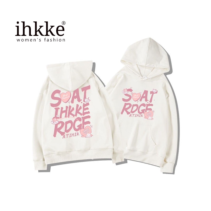 Áo hoodie IHKKE phong cách retro Mỹ thời trang mùa thu