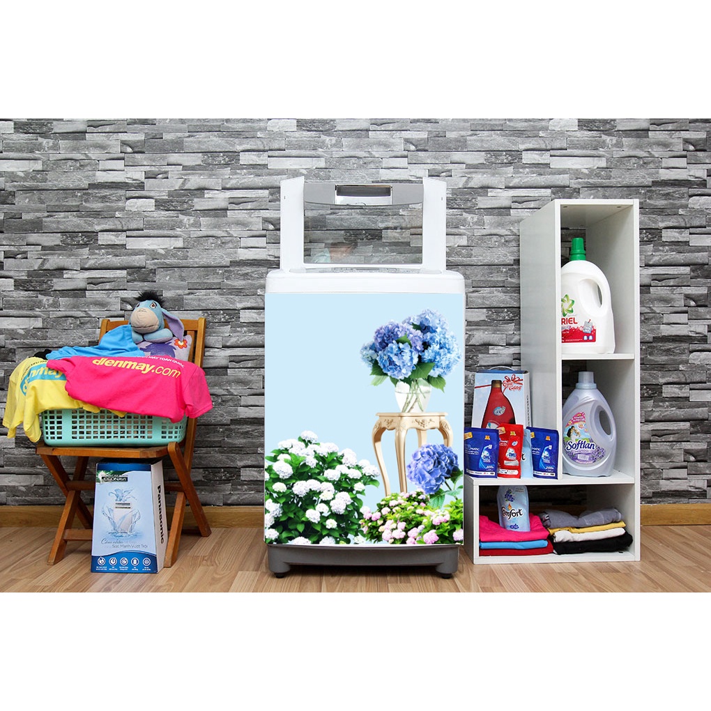 Decal dán máy giặt Mẫu Hoa Cẩm Tú Cầu