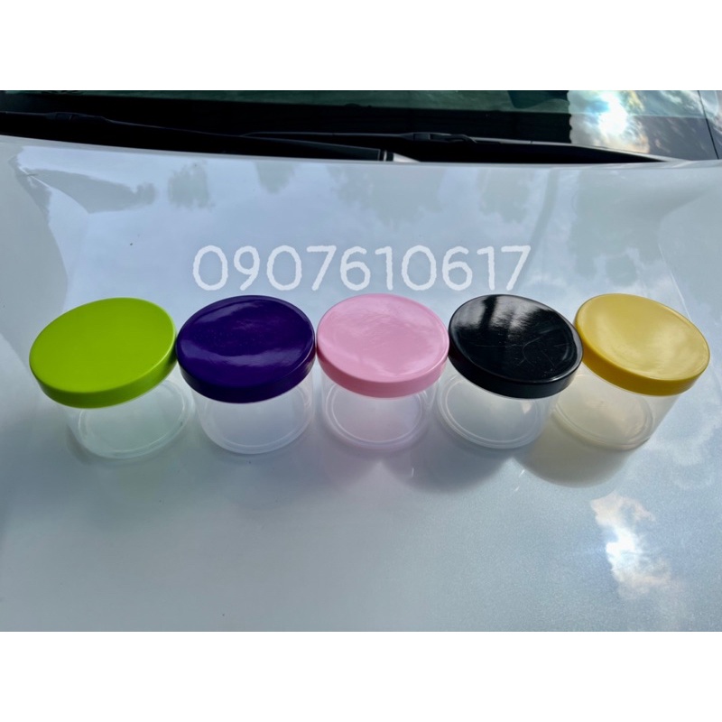 Hủ nhựa K500 trong mờ nắp màu