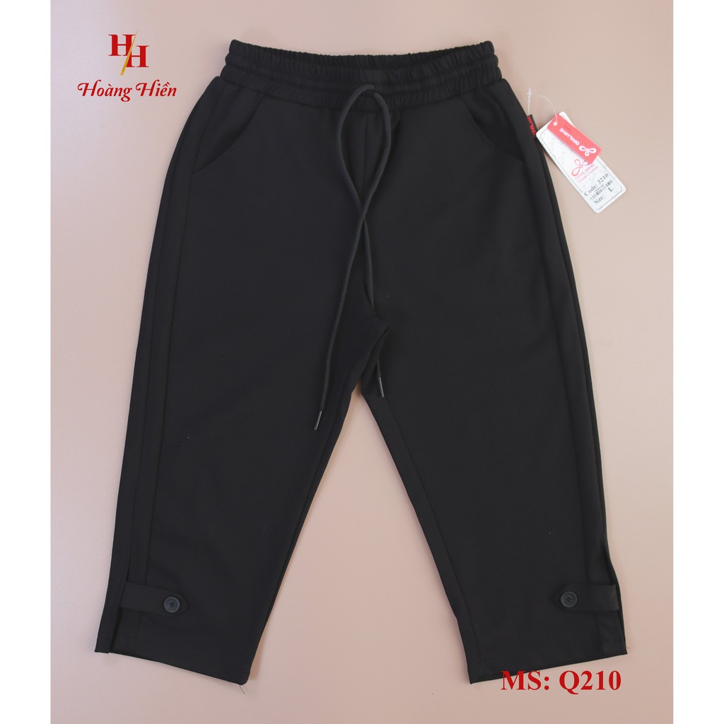Quần lửng nữ cạp chun vải Umi phối gấu cao cấp, đồ ngố nữ co giãn tốt dáng ôm Hifa Hoàng Hiền - Q210 | BigBuy360 - bigbuy360.vn