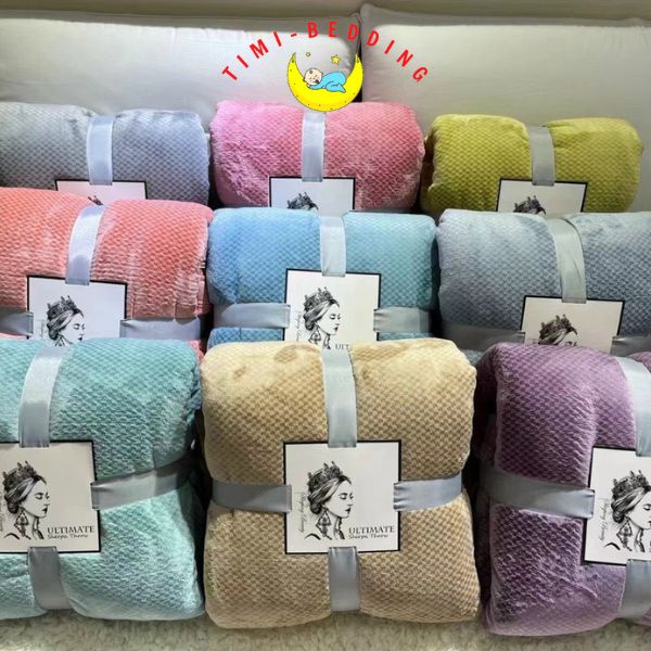 Chăn lông thỏ ultimate đại hàn cao cấm mềm mại kích thước 200 x 230 cm, nặng 1,8kg - Timibedding