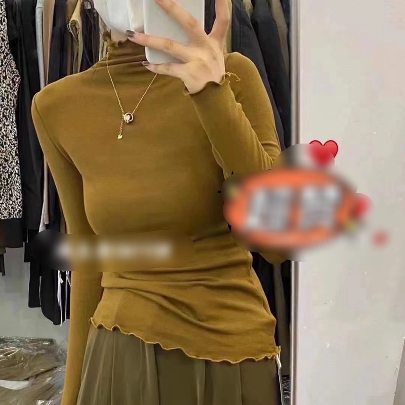 ÁO THUN HÀN CHẤT SIÊU CO GIÃN 4 CHIỀU CỔ LƯỢN SÓNG MS16671