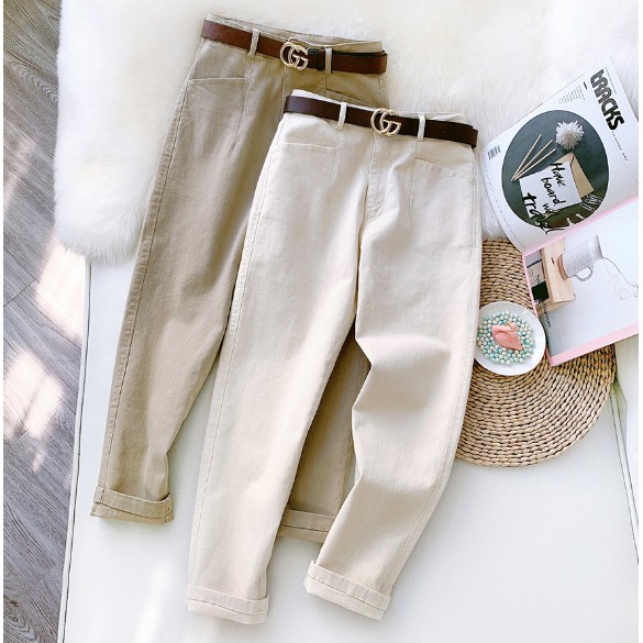 Quần dài ống đứng vải nhung thời trang cho nữ | BigBuy360 - bigbuy360.vn