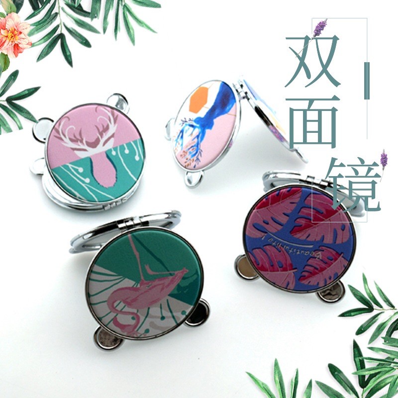 KLA06-Gương hai mặt cầm tay tai thỏ dễ thương