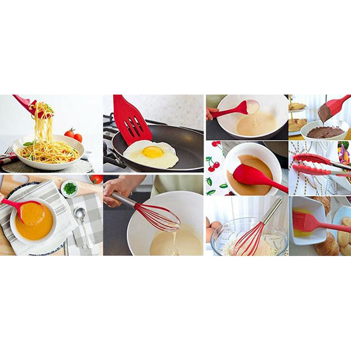 Bộ 5 Dụng Cụ Nhà Bếp Silicon Đúc Tện Dụng