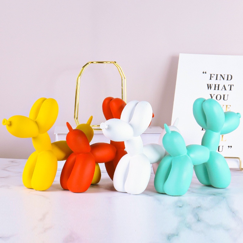 Tượng chú chó Poodle  bong bóng SG.DECOR nhiều màu trang trí nhà kệ tủ quà tặng sinh nhật khai trương decor nội thất