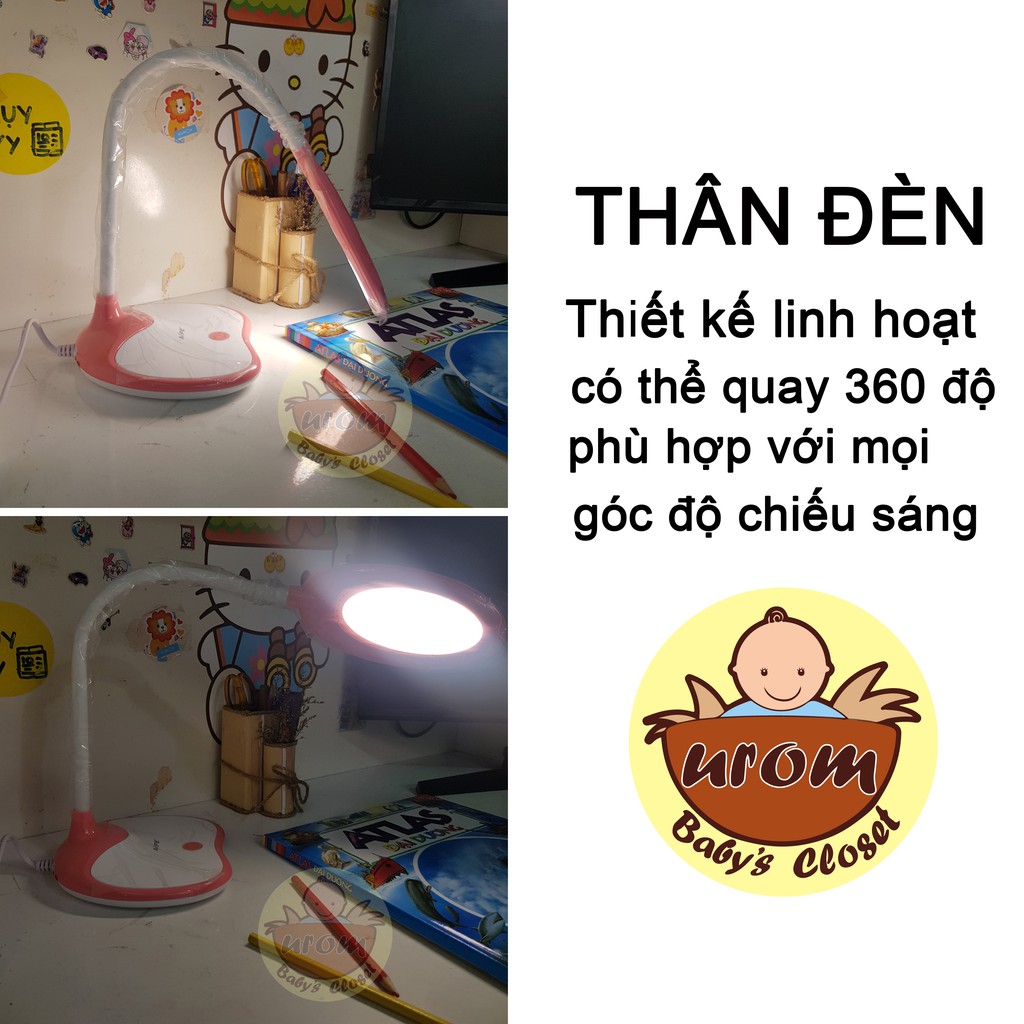 Đèn bàn học sinh MPE TL3 3 màu sáng (Thân Hồng)