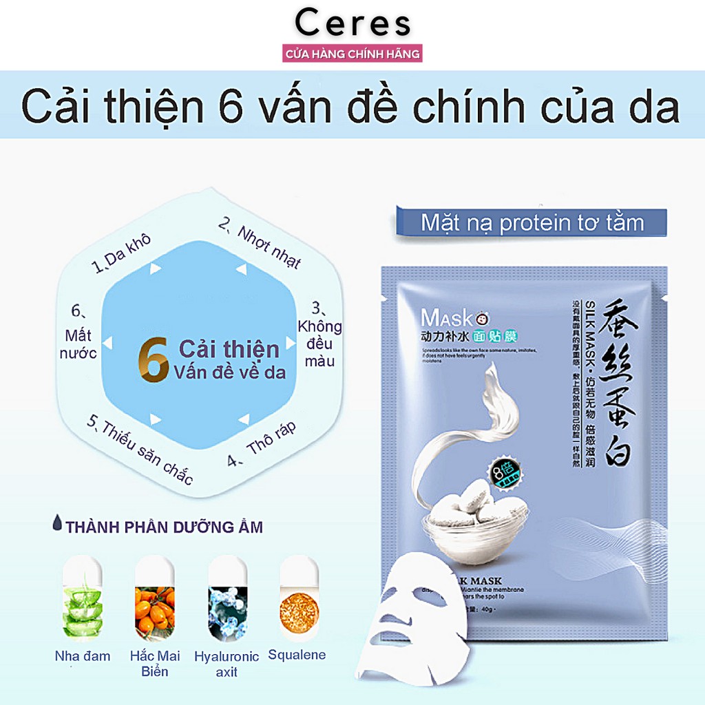 Mặt nạ giấy tơ tằm - silk mask dưỡng trắng và dưỡng ẩm da One Spring | BigBuy360 - bigbuy360.vn