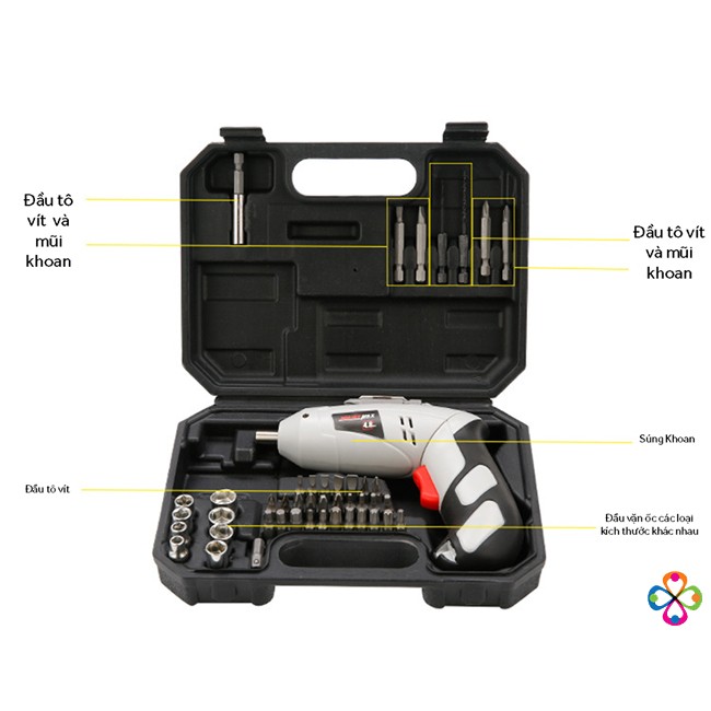 BỘ MÁY KHOAN CẦM TAY SẠC PIN 45 CHI TIẾT JOUST MAX