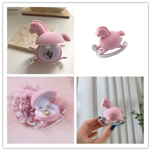 Cod Qipin Hộp Đựng Nhẫn Cưới Bằng Nhung Hình Trojan Màu Hồng Sắp Xếp Gọn Gàng Làm Quà Tặng Cho Nữ