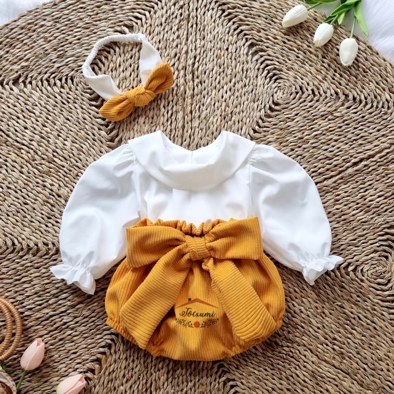 SET ÁO SOMI QUẦN NHUNG NƠ VÀNG CAO CẤP [SET RỜI]