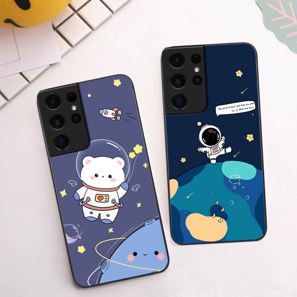 Ốp Samsung S21 Ultra in hình vũ trụ, phi hành gia bầu trời cute dễ thương