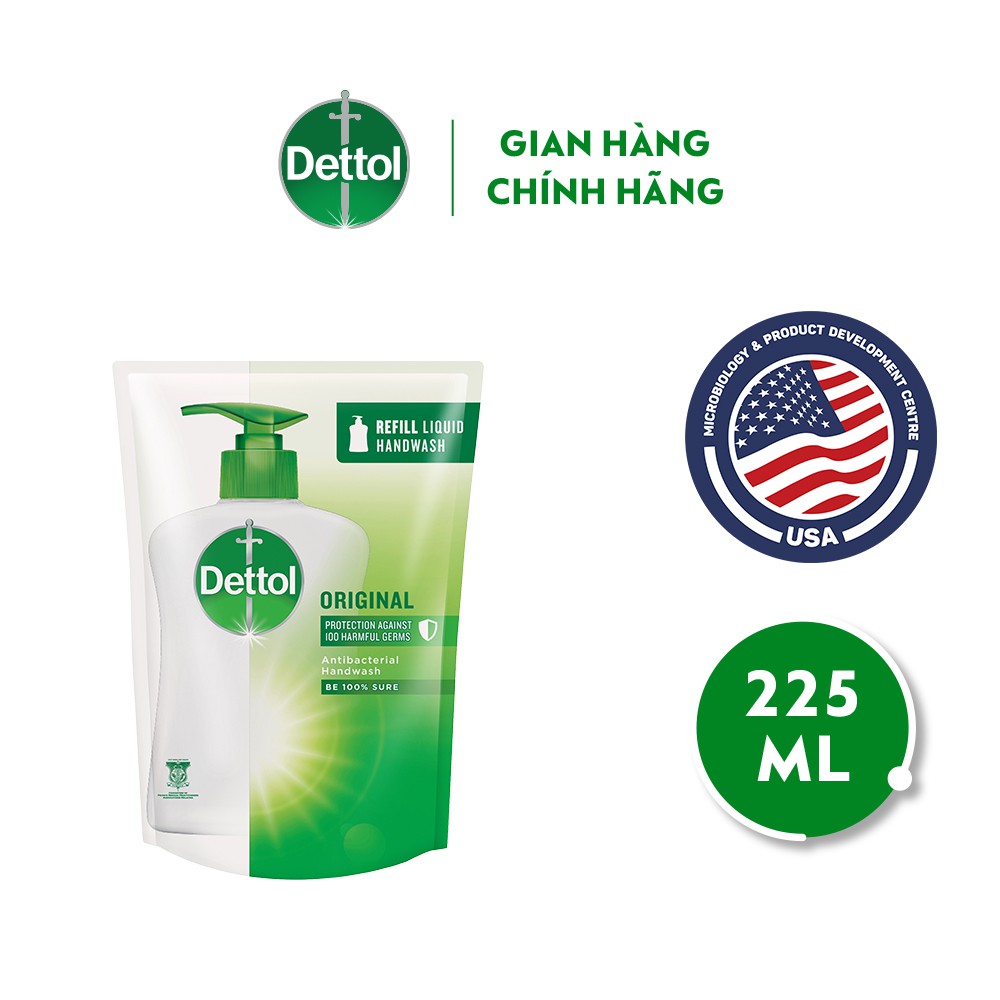 [Mã FMCGDET52 giảm 8% đơn 250k] Nước rửa tay diệt khuẩn Dettol - Túi 225g