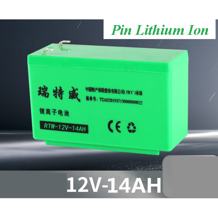 Bình ắc quy 12V - 14Ah RTW Xanh lá - Bình Ắc quy Lithium Ion cho Bình Xịt Điện