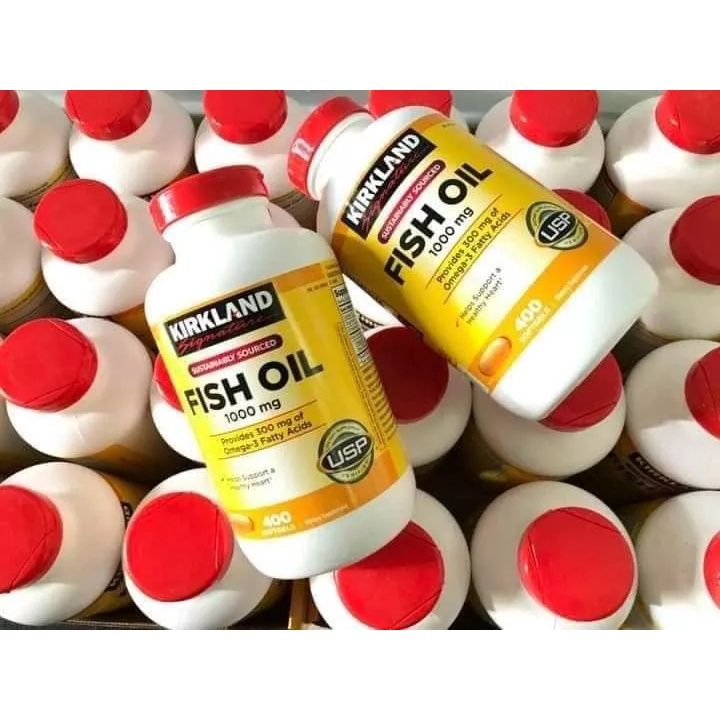 Viên uống dầu cá Kirkland Fish Oil 1000mg 400 viên - hàng Mỹ chính hãng
