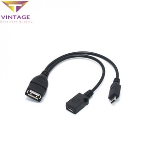 NEW*  1 In 2 Micro Usb Host Power Y Splitter Adapter To 5 Pin Male Female OTG Cable