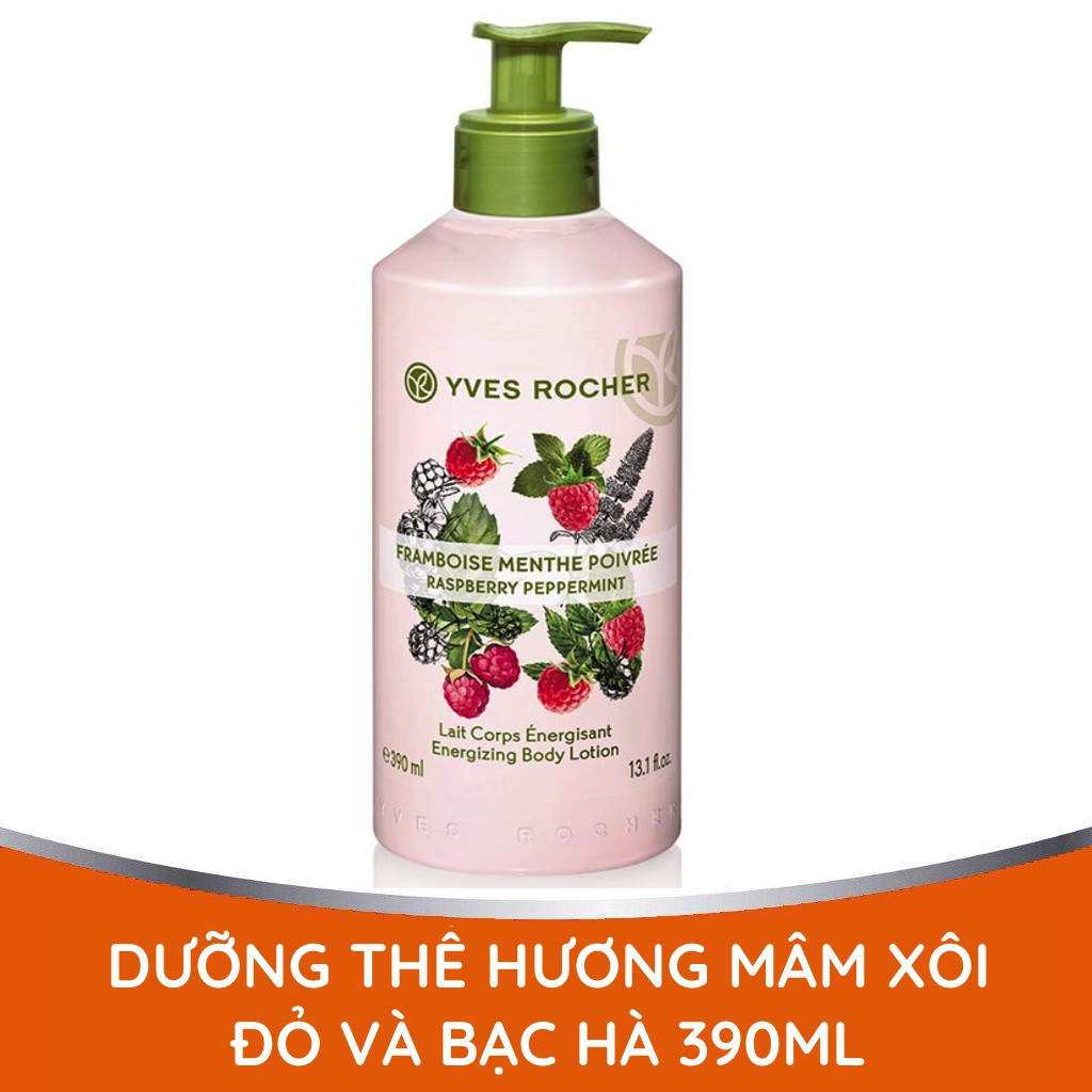 Sữa Dưỡng Thể Yves Rocher Raspberry Peppermint Energizing Body Lotion 390ml