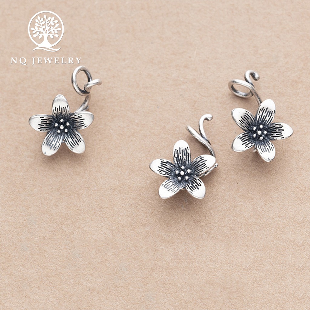 Charm bạc hoa 5 cánh treo - NQ Jewelry