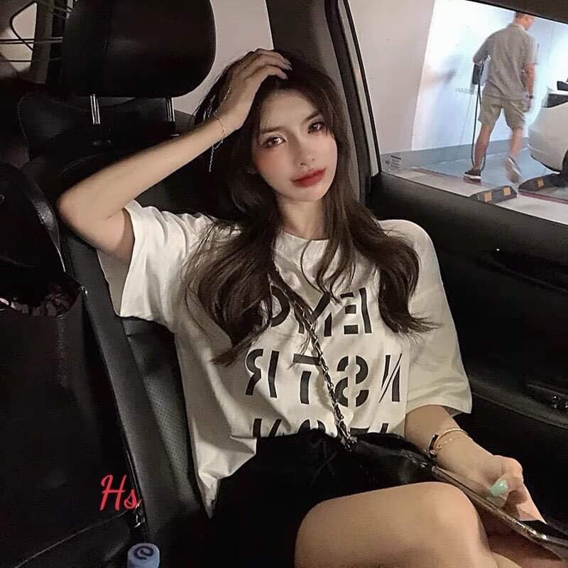 Set áo thun ngắn tay demo + chân váy rúm rút hông