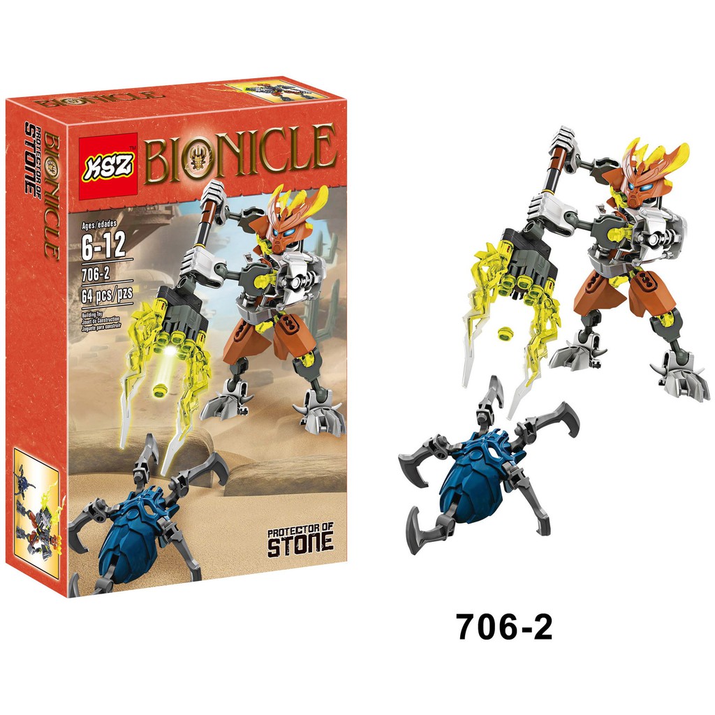 Bộ Xếp Hình Bionicle KSZ 706 Lắp Ráp Các Mẫu Robot Protector Of Water Stone Earth Ice Mẫu Siêu Hấp Dẫn