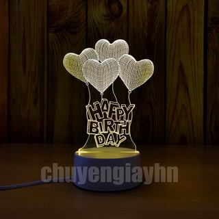 Đèn ngủ 3d HAPPY BIRTHDAY BAY, đèn trang trí, quà tặng sinh nhật, quà tặng tình yêu