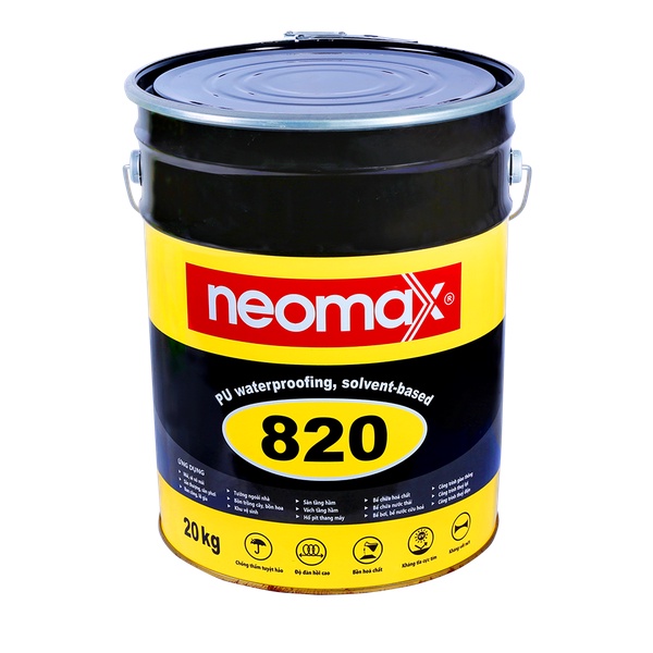 Sơn chống thấm neomax 820 loại 20kg gốc polyurethane chống thấm cho mái nhà, nhà vệ sinh, ban công