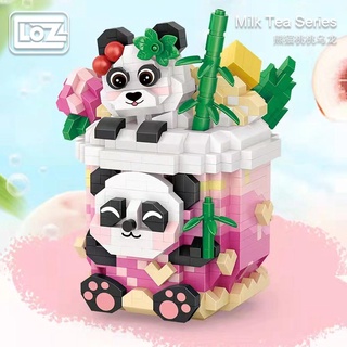 Loz mô hình đồ chơi lắp ráp hình gấu trúc dùng trang trí bàn