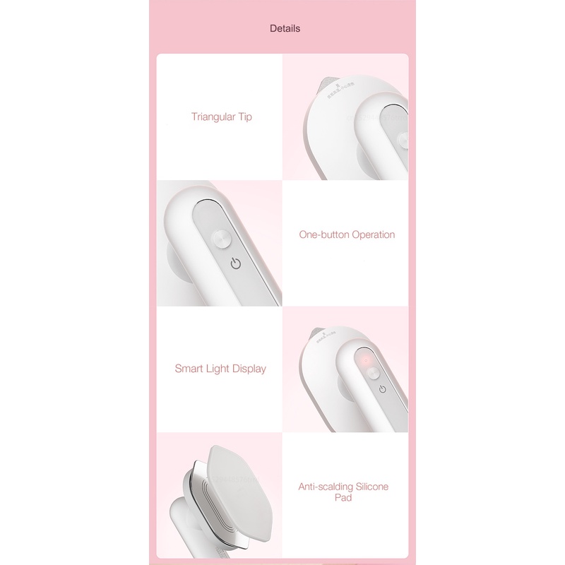 Bàn Ủi Hơi Nước mini Không Dây Sạc USB Tiện Dụng