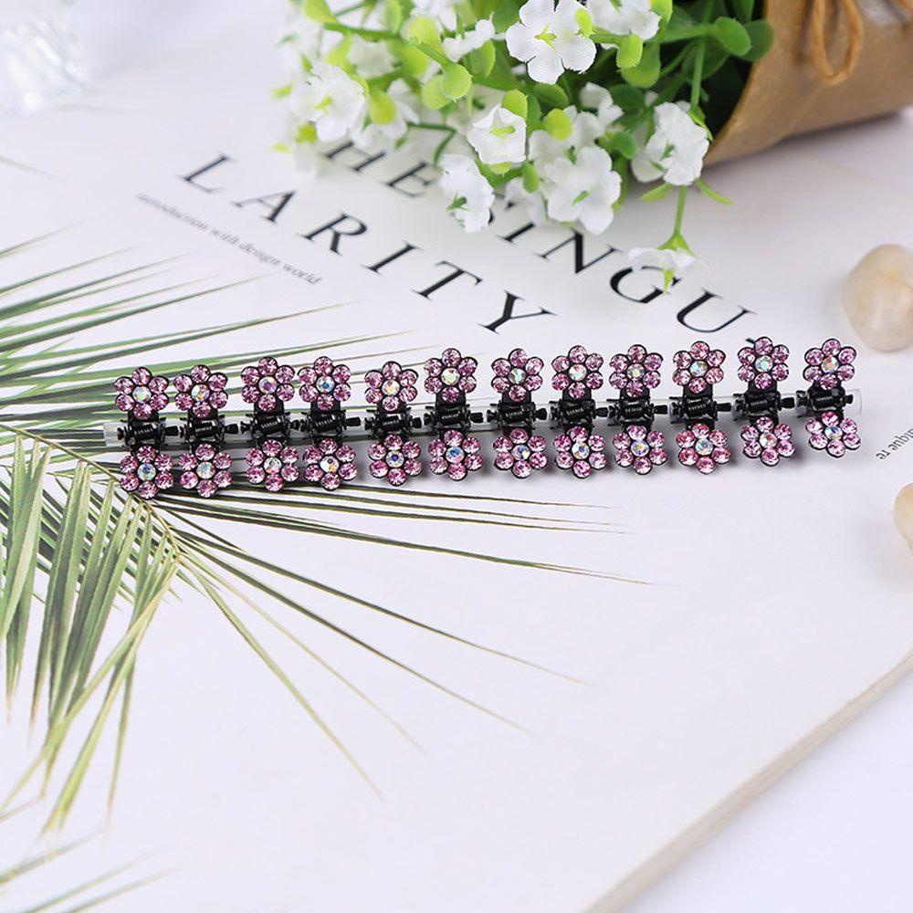 GOGOUP Set 12 Kẹp Tóc Đính Đá Lấp Lánh Thời Trang Cho Nữ