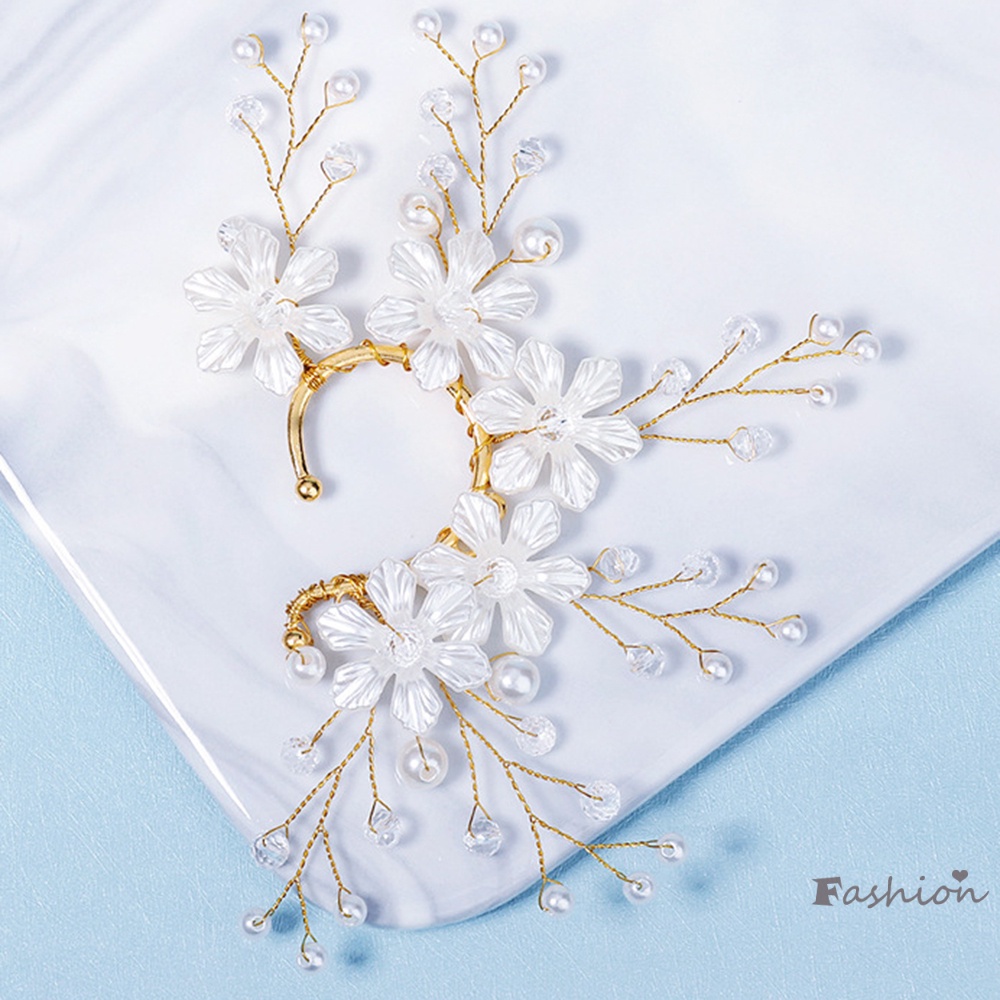 Khuyên Vành Tai Đính Đá Ngọc Trai Thời Trang Dành Cho Nữ