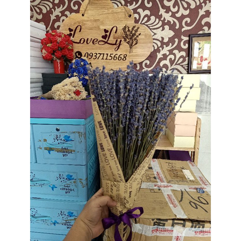 Bó hoa lavender oải hương khô 400 cành tím nhập Pháp 💓FREE SHIP💓