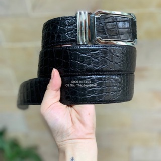 Dây nịt da cá sấu thật bản rộng 4CM - Cá Sấu Thảo Nguyền