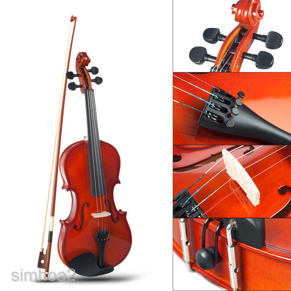 4/4 Size Violin Set with Bow Case for Violin Players Music Lovers Brown
