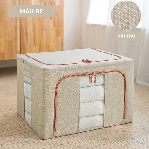 Túi Đựng Quần Áo Khung Thép Vải Oxford Loại Lớn 66L, Thùng Vải Đựng Đồ Đa Năng Gấp Gọn - Smart Home